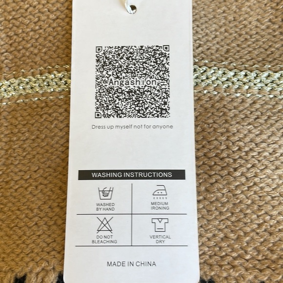 Angashion Women’s Sweater - Brown Striped - Picture 2 of 6